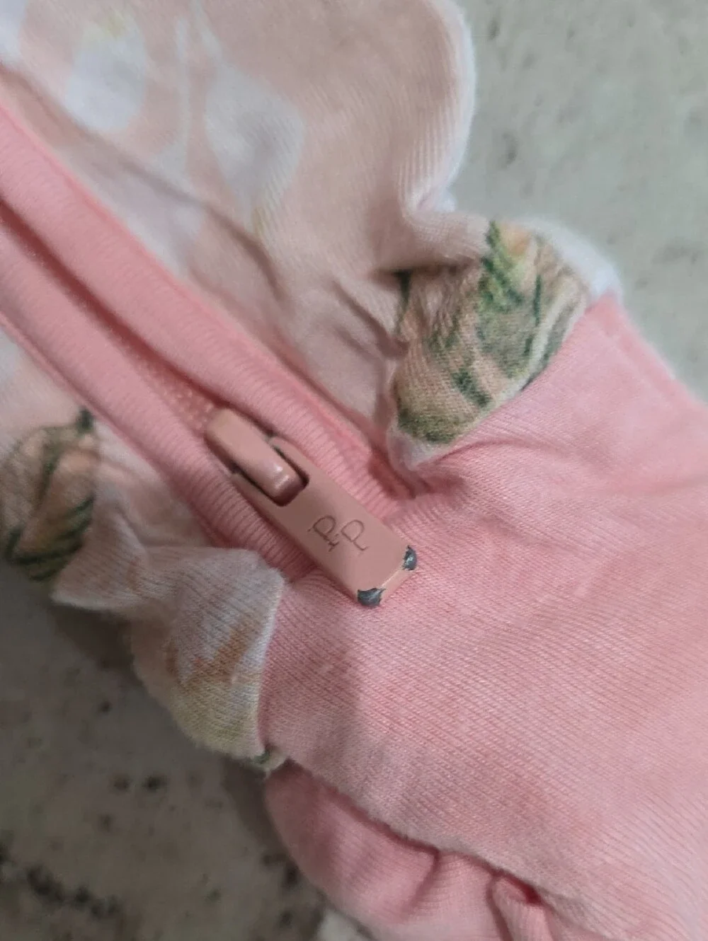 Posh Peanut Floral Pink Zipper Footed Baby One-Piece